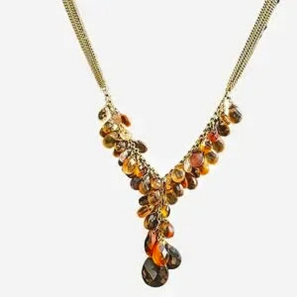 Vintage Monet Beaded Necklace Faux Polished Crystals
